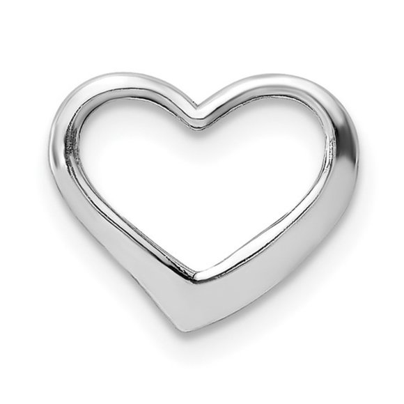 10k Yellow, White or Rose Gold Mini Floating Necklace Heart Slide Charm Pendant - Picture 12 of 16